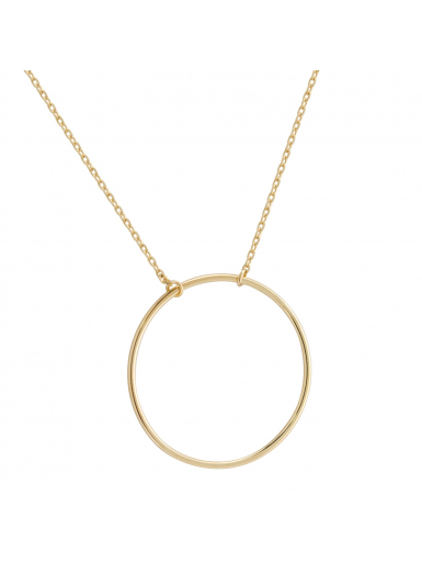 Bijoux plaqué or femme pas cher collier pendentif cercle vide