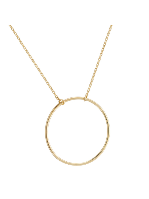 Bijoux plaqué or femme pas cher collier pendentif cercle vide