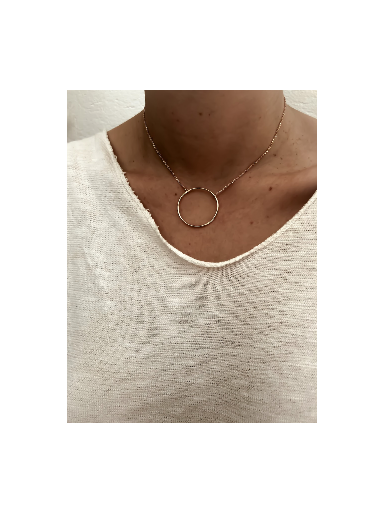 Bijoux plaqué or femme pas cher collier pendentif cercle vide