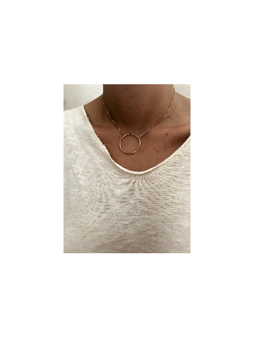 Bijoux plaqué or femme pas cher collier pendentif cercle vide