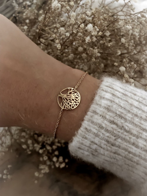 Bijoux plaqué or femme pas cher bracelet arbre de vie pendentif