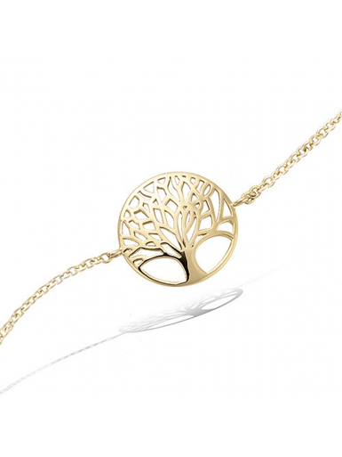 Bijoux plaqué or femme pas cher bracelet arbre de vie pendentif
