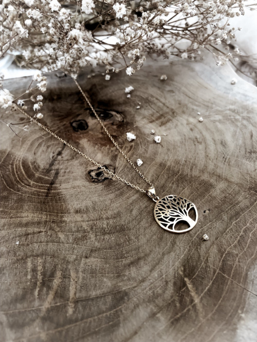 Bijoux plaqué or femme pas cher collier arbre de vie