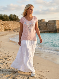 Jupe Blanche en Voile de Coton - Confort et Élégance, Made in Italy 2